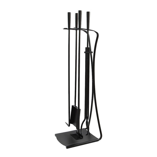 ACHLA Park Avenue Fireplace Tool Set | Black Cast and Wrought Iron | Living Room & Hearth Accessory | 8 x 11 x 32 in | Model WR-44BK