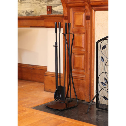 ACHLA Park Avenue Fireplace Tool Set | Black Cast and Wrought Iron | Living Room & Hearth Accessory | 8 x 11 x 32 in | Model WR-44BK