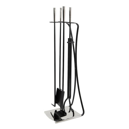 ACHLA Park Avenue Tool Set | Nickel and Black Cast Iron | Fireplace & Hearth Accessory | 8 x 11 x 32 in | Model WR-44NB