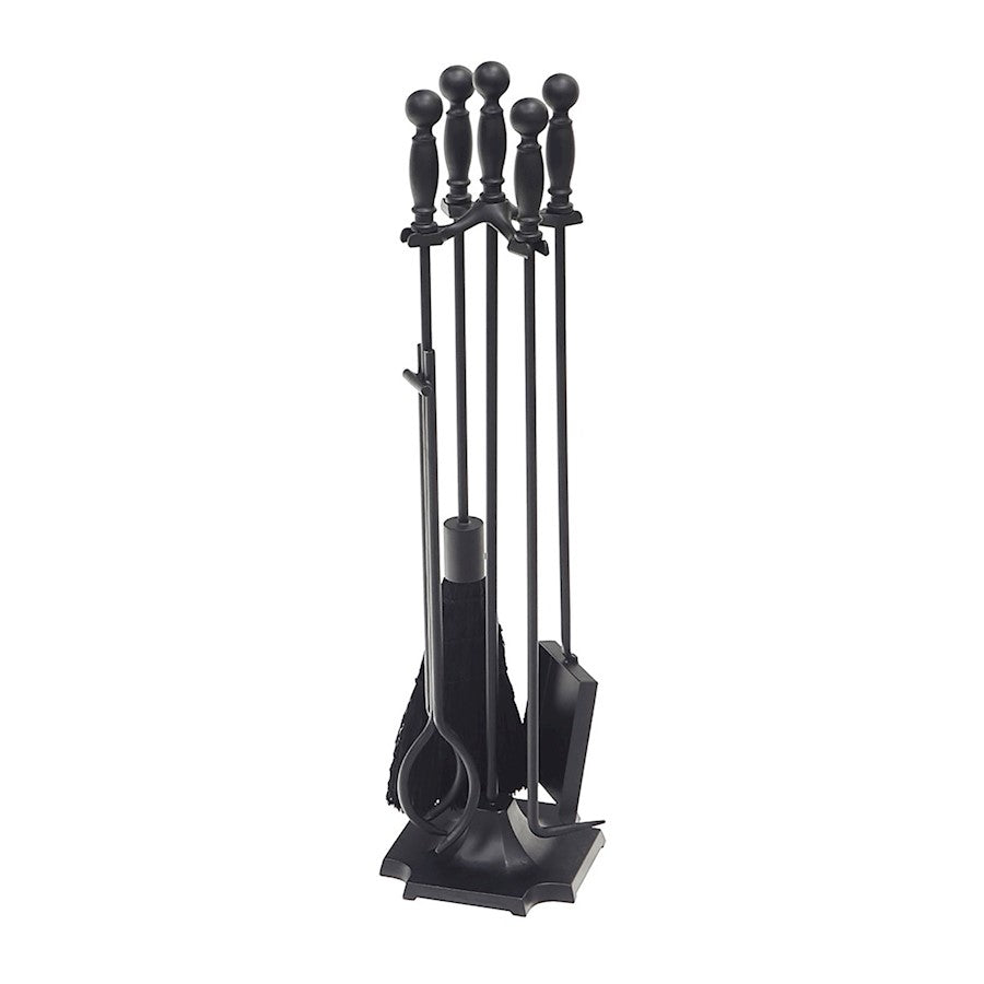 ACHLA Carlisle Fireplace Tool Set | Traditional Cast Iron with Black Finish | Living Room & Hearth Accessory | 8 x 8 x 30 in | Model WR-46BK