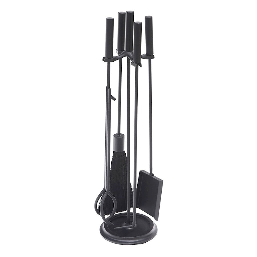 ACHLA Bedford 30in Fireplace Tool Set | Black Cast Iron and Zinc Handles | Living Room & Hearthside Fireplace | 8 x 8 x 30 in | Model WR-48BK