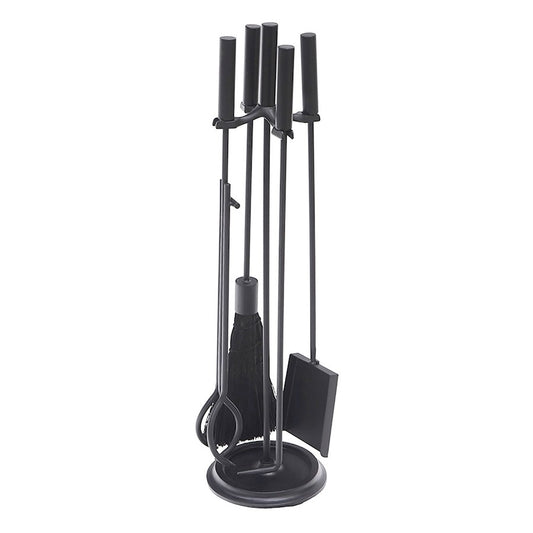 ACHLA Bedford 30in Fireplace Tool Set | Black Cast Iron and Zinc Handles | Living Room & Hearthside Fireplace | 8 x 8 x 30 in | Model WR-48BK