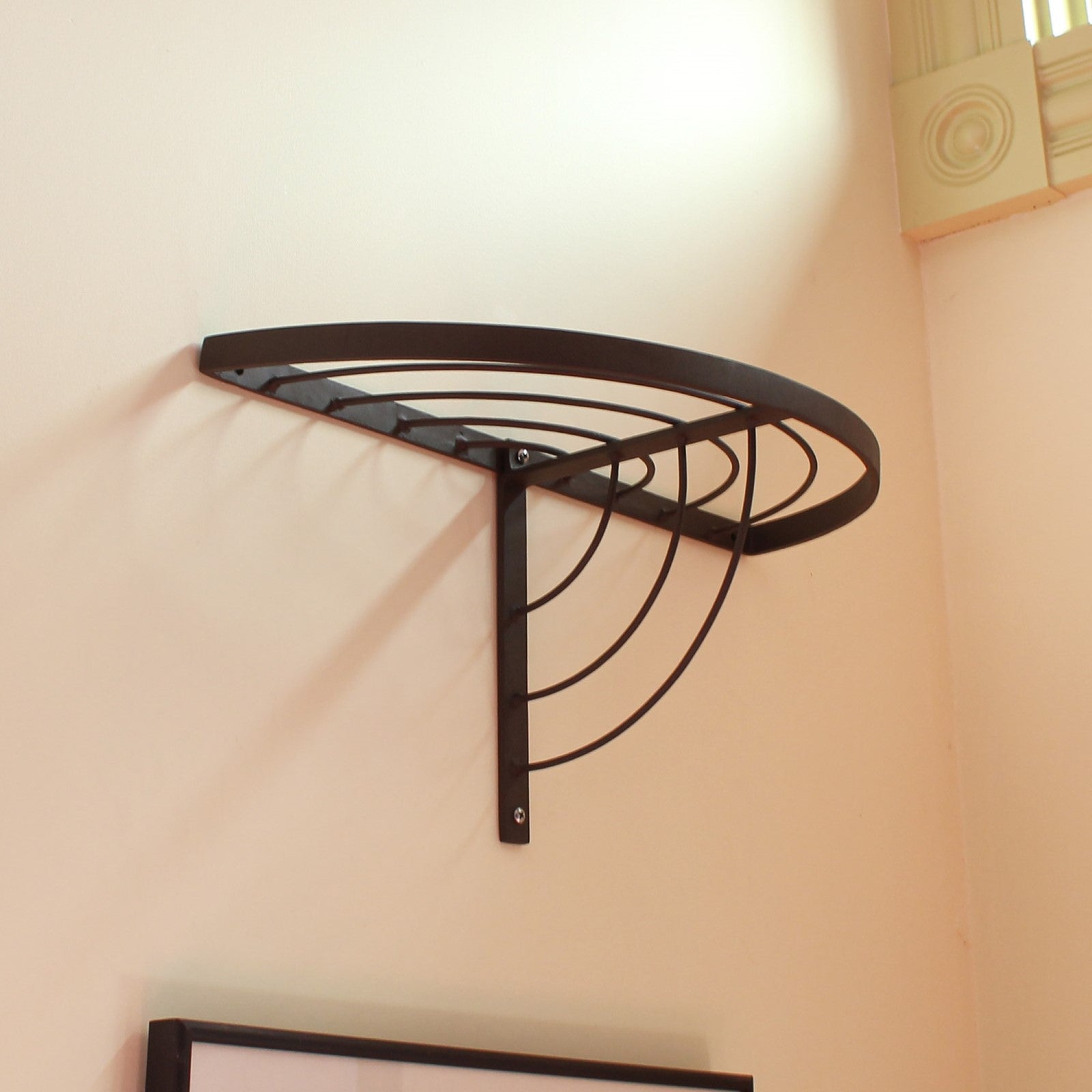 ACHLA Vita Half-Round Wall Shelf | Roman Bronze Wrought Iron | Kitchen & Bathroom Plant Display | 18 x 8 x 9 in | Model WS-01Z
