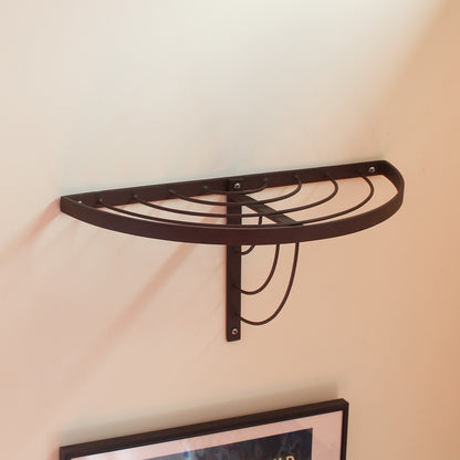 ACHLA Vita Half-Round Wall Shelf | Roman Bronze Wrought Iron | Kitchen & Bathroom Plant Display | 18 x 8 x 9 in | Model WS-01Z