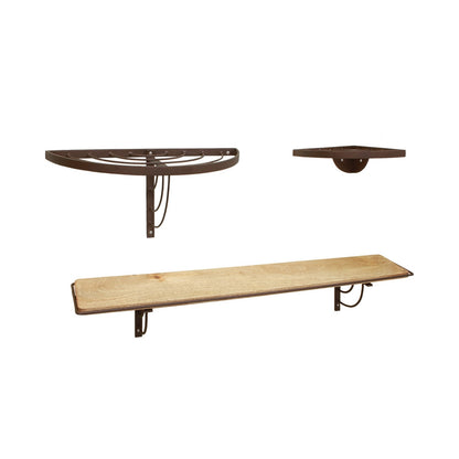 ACHLA Vita Half-Round Wall Shelf | Roman Bronze Wrought Iron | Kitchen & Bathroom Plant Display | 18 x 8 x 9 in | Model WS-01Z