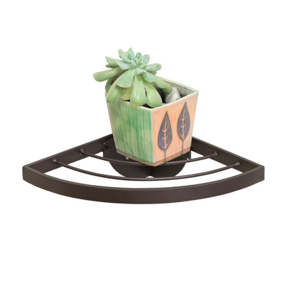 ACHLA Vita Corner Wall Shelf | Roman Bronze Wrought Iron | Indoor Plant Display for Kitchen, Bathroom & Porch | 11.75 x 8.25 x 3.25 in | Model WS-02Z