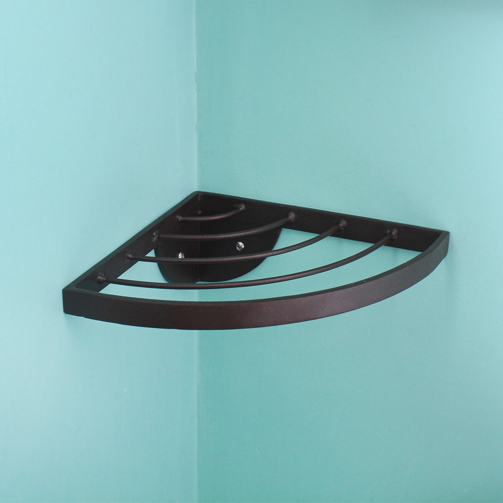 ACHLA Vita Corner Wall Shelf | Roman Bronze Wrought Iron | Indoor Plant Display for Kitchen, Bathroom & Porch | 11.75 x 8.25 x 3.25 in | Model WS-02Z