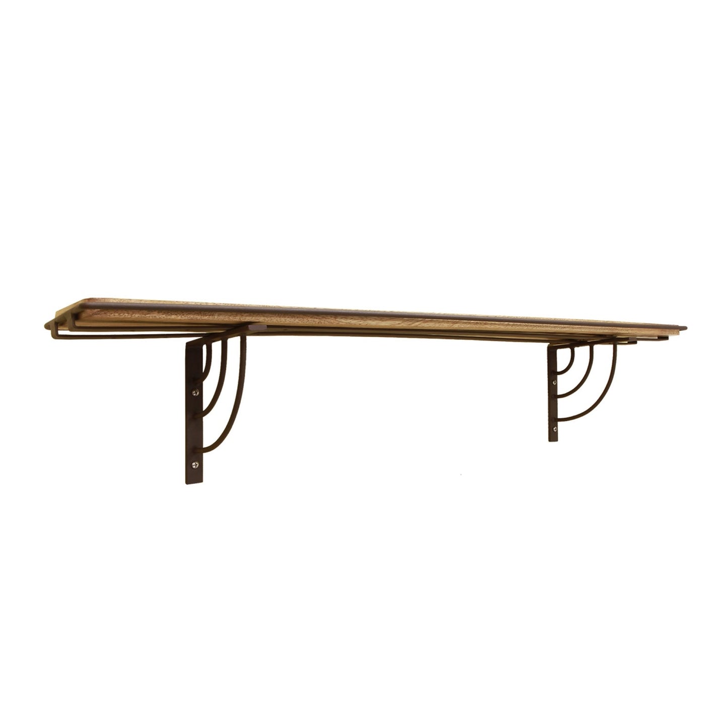 ACHLA Vita 36in Windowsill Shelf Bracket | Roman Bronze Wrought Iron and Mango Wood | Kitchen & Bathroom Plant Display | 36 x 6.25 x | Model WS-03Z-36