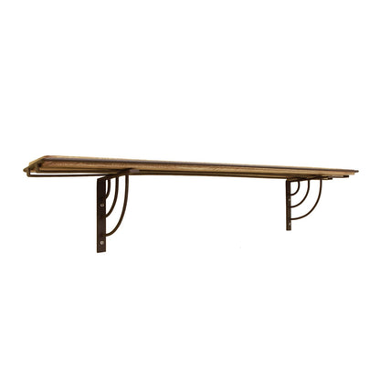 ACHLA Vita 36in Windowsill Shelf Bracket | Roman Bronze Wrought Iron and Mango Wood | Kitchen & Bathroom Plant Display | 36 x 6.25 x | Model WS-03Z-36