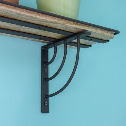 ACHLA Vita 36in Windowsill Shelf Bracket | Roman Bronze Wrought Iron and Mango Wood | Kitchen & Bathroom Plant Display | 36 x 6.25 x | Model WS-03Z-36