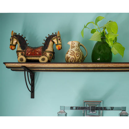 ACHLA Vita 36in Windowsill Shelf Bracket | Roman Bronze Wrought Iron and Mango Wood | Kitchen & Bathroom Plant Display | 36 x 6.25 x | Model WS-03Z-36