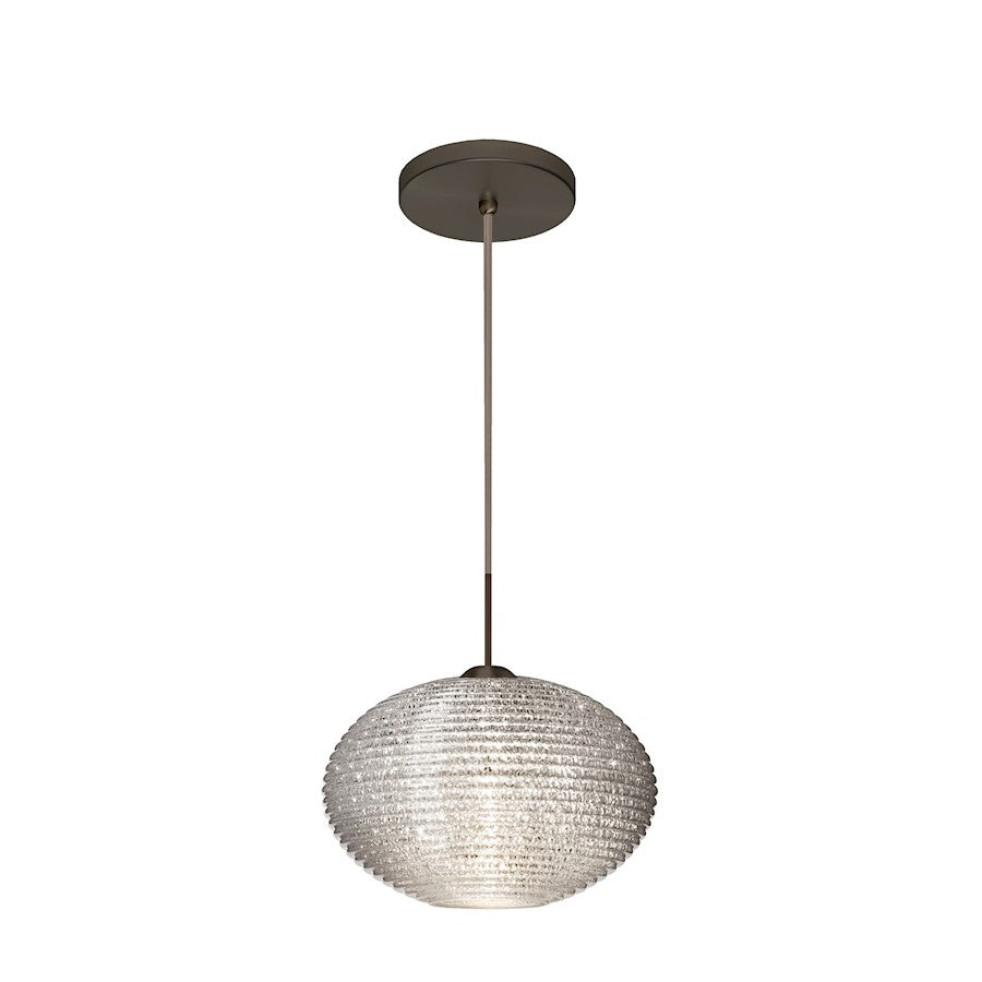 1 Light Cord Pendant, Bronze/Crystal