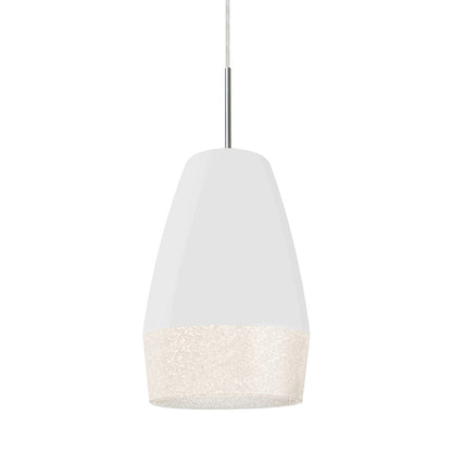 Besa Lighting Abu 12 1 Light LED Pendant, NickelWhite - 1JT-ABU12WH-LED-SN