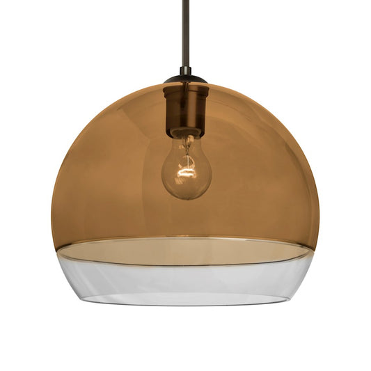 Besa Lighting Ally 12 1 Light Pendant, Bronze/Beige - 1JT-ALLY12AM-BR