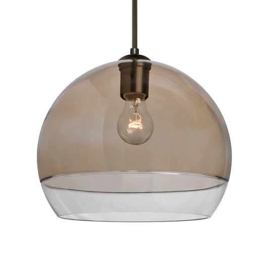 Besa Lighting Ally 12 1 Light Pendant, Bronze/Gray - 1JT-ALLY12SM-BR