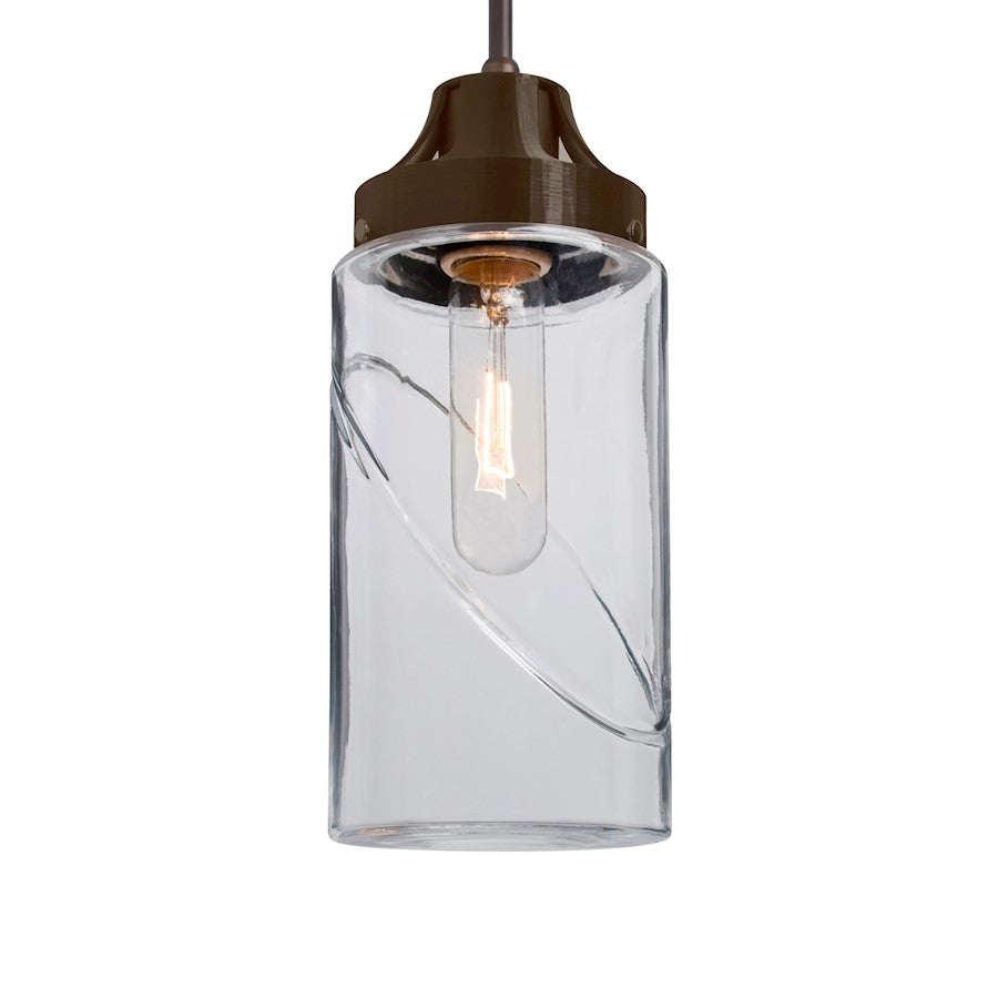 Besa Lighting Blink 4in 1-Light Pendant | Transitional Bronze and Clear Glass | Kitchen Island & Dining Room | 4.38 x 8 in | Model 1JT-BLINKCL-BR