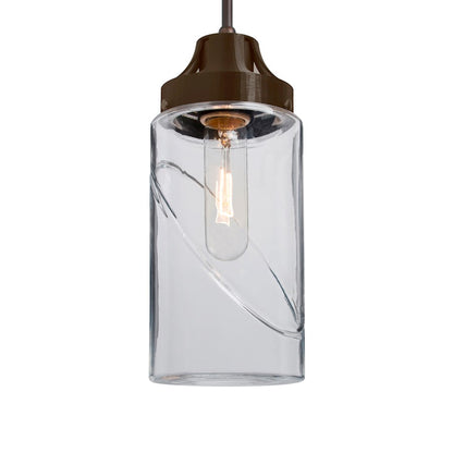 Besa Lighting Blink 4in 1-Light Pendant | Transitional Bronze and Clear Glass | Kitchen Island & Dining Room | 4.38 x 8 in | Model 1JT-BLINKCL-BR