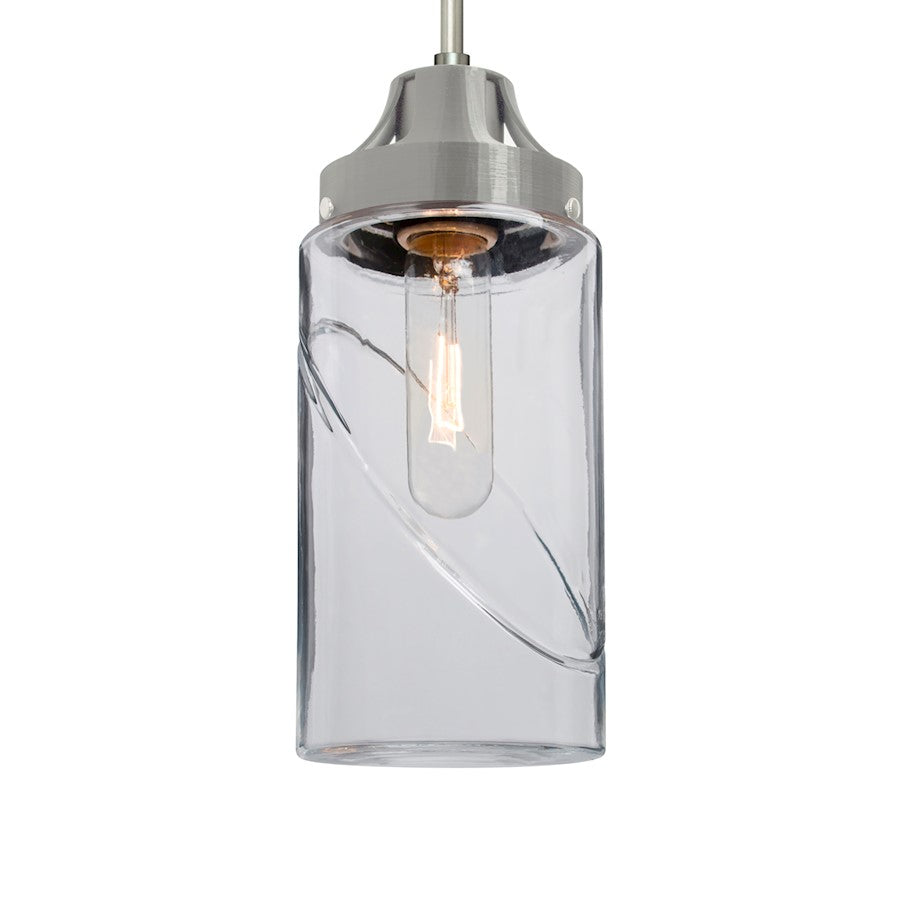 Besa Lighting Blink 4in 1-Light Pendant | Transitional Satin Nickel and Clear Glass | Kitchen Island & Dining Room | Model 1JT-BLINKCL-SN