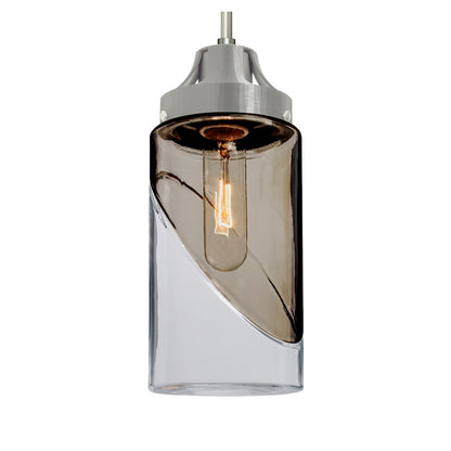 Besa Lighting Blink 1 Light Pendant, Satin Nickel/Gray - 1JT-BLINKSM-SN