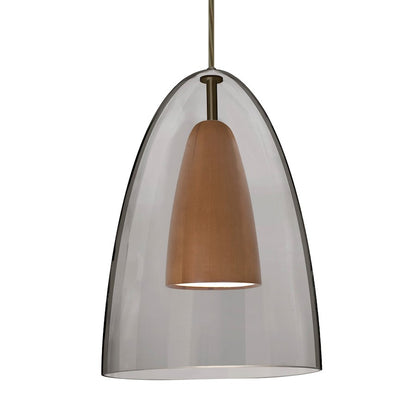 Besa Lighting Dano 1LT LED Cord Pendant, BZ/Gray/Medium - 1JT-DANOSMMD-LED-BR