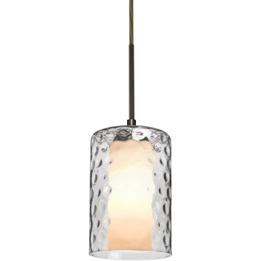 Besa Lighting Esa 4.7in 1-Light Cord Pendant | Contemporary Brushed Bronze and Clear Glass | Kitchen Island & Dining Room | Model 1JT-ESACL-BR