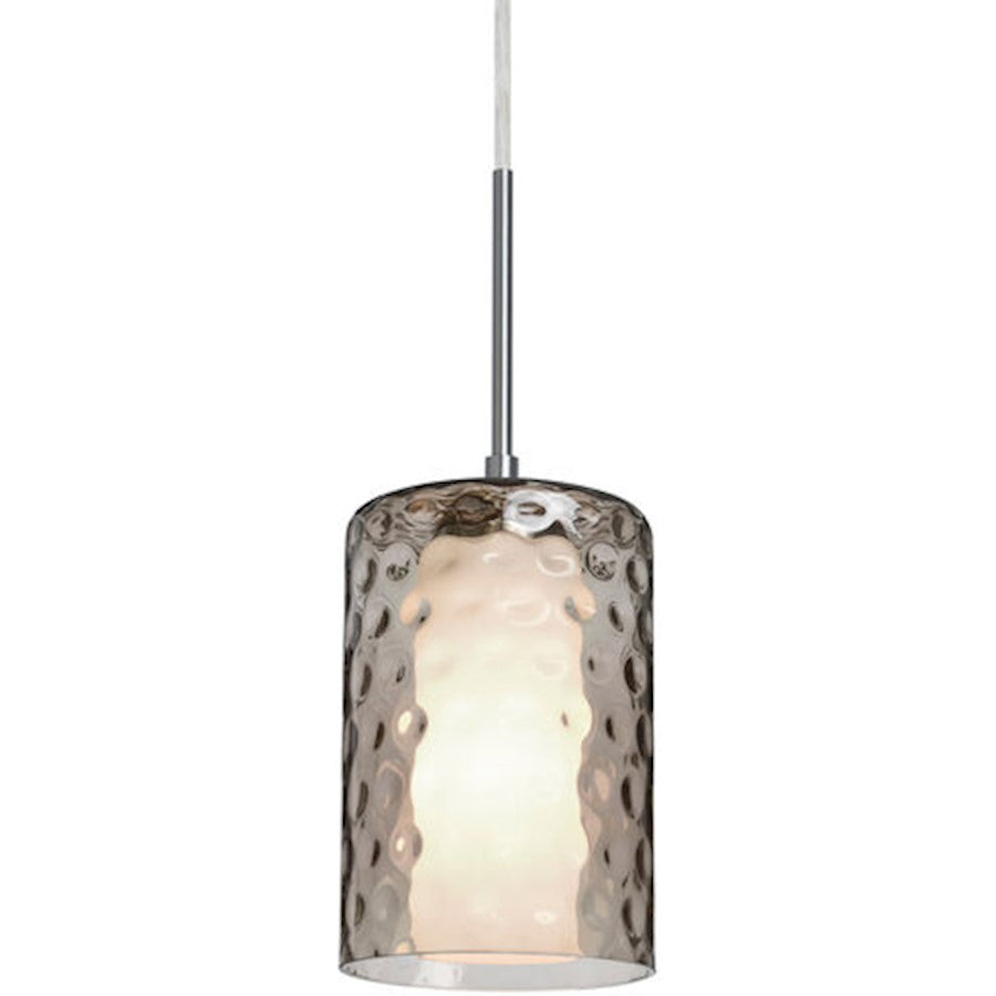 Besa Lighting Esa 5in 1-Light Pendant | Contemporary Satin Nickel and Clear Glass | Kitchen Island & Dining Room | 5 x 7 in | Model 1JT-ESACL-SN