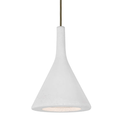 Besa Lighting Gala 6in 1-Light LED Pendant | Industrial Brushed Bronze and White Concrete Shade | Kitchen Island & Dining | Model 1JT-GALAWH-LED-BR