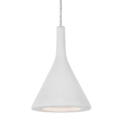 Besa Lighting Gala 6in 1-Light LED Pendant | Industrial Satin Nickel and White Concrete Shade | Kitchen Island & Dining | Model 1JT-GALAWH-LED-SN