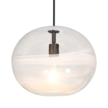 Besa Lighting Geno 13in 1-Light Pendant | Contemporary Black and Clear Glass | Kitchen Island & Dining Room | 13 x 13 x 10 in | Model 1JT-GENOCL-BK