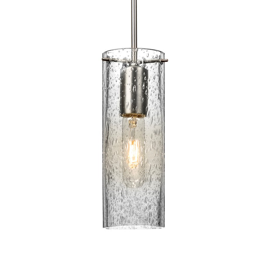 Besa Lighting Juni 10 1-Light Pendant | Satin Nickel and Clear Glass | Kitchen Island & Dining Room | 3.5 x 10 in | Model 1JT-JUNI10CL-SN