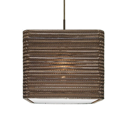 Besa Lighting Kirk 12 1-Light Pendant | Industrial Bronze and Beige Cardboard | Kitchen Island & Dining Room | 12 x 10 in | Model 1JT-KIRK12-LED-BR