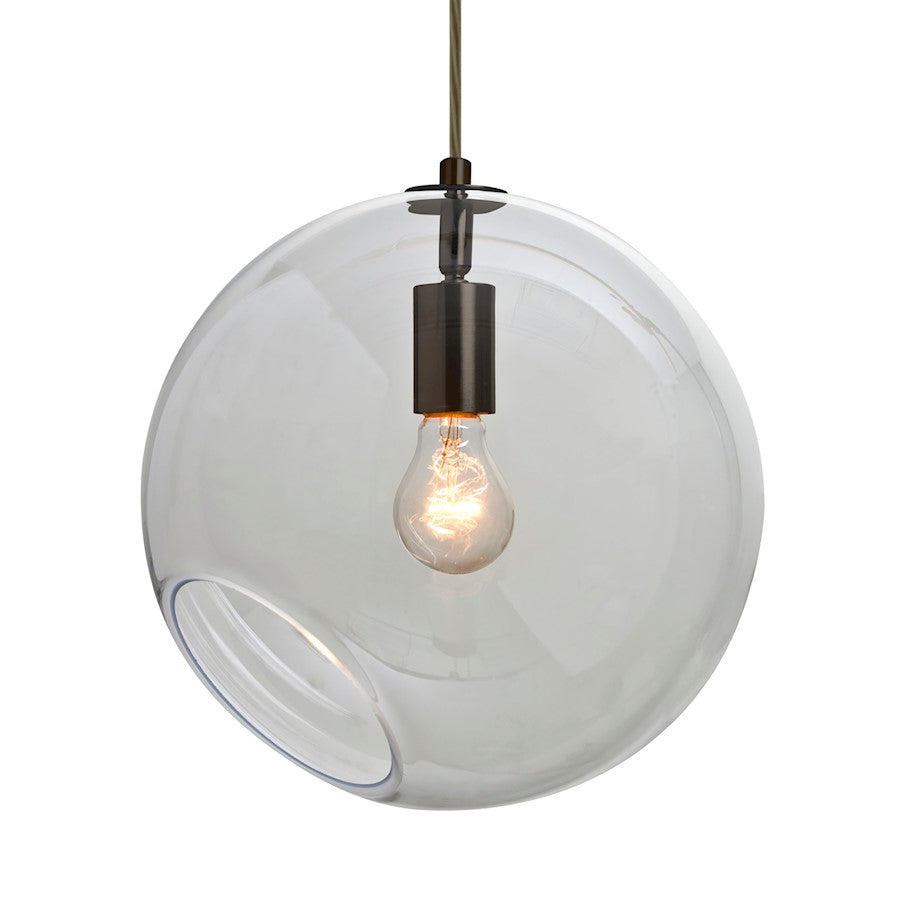 Besa Lighting Maestro 12 11in 1-Light Pendant | Transitional Bronze and Clear Glass | Kitchen Island & Dining Room | Model 1JT-MAESTRO12CL-BR