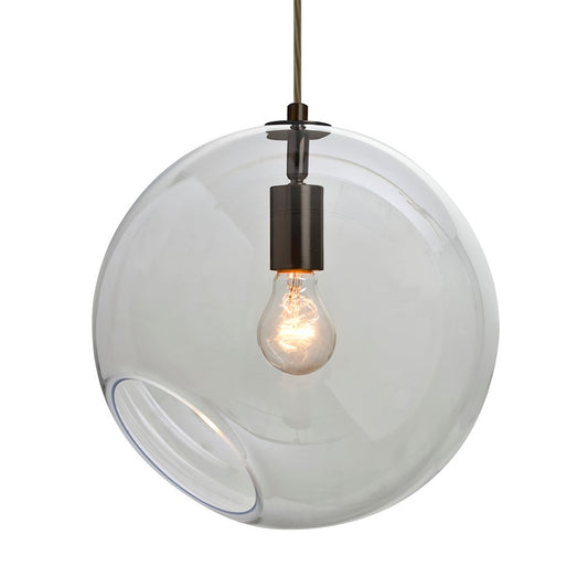 Besa Lighting Maestro 12 11in 1-Light Pendant | Transitional Bronze and Clear Glass | Kitchen Island & Dining Room | Model 1JT-MAESTRO12CL-BR