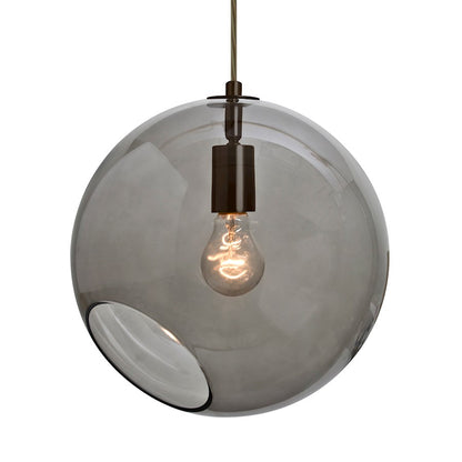 Besa Lighting Maestro 12 1-Light Pendant | Transitional Bronze and Smoke Gray Glass | Kitchen Island & Dining Room | Model 1JT-MAESTRO12SM-BR