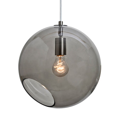 Besa Lighting Maestro 12 1-Light Pendant | Transitional Satin Nickel and Smoke Gray Glass | Kitchen Island & Dining Room | Model 1JT-MAESTRO12SM-SN