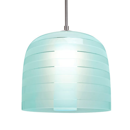 Besa Mitzi 10 1-Light Cord Pendant | Contemporary Satin Nickel and Blue Glass | Kitchen Island & Dining Room | Model 1JT-MITZI10CY-SN