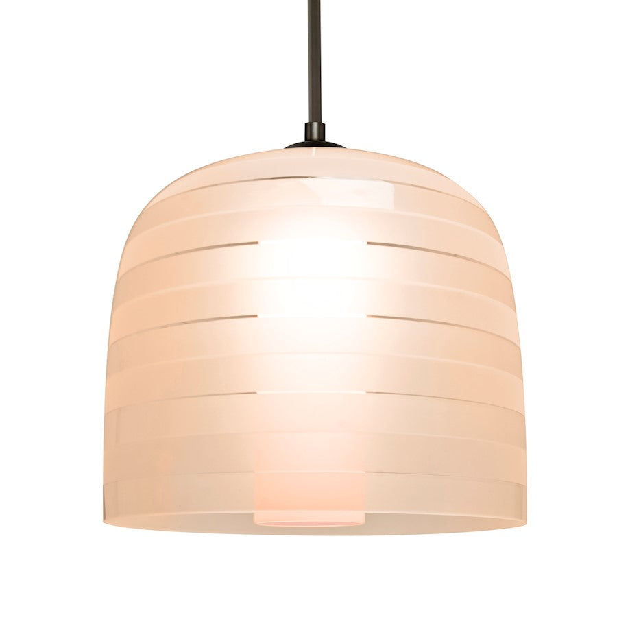 Besa Lighting Mitzi 10 1-Light LED Cord Pendant | Contemporary Bronze and Pink/Red Glass | Kitchen Island & Dining Room | Model 1JT-MITZI10SA-LED-BR
