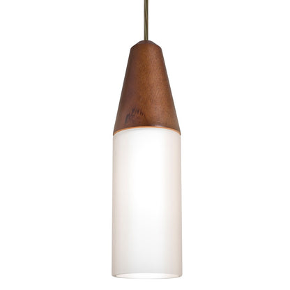 Besa Lighting Nini 12in 1-Light Pendant | Contemporary Brushed Bronze and White Opal Glass | Kitchen Island & Dining Room | Model 1JT-NINIMD-BR