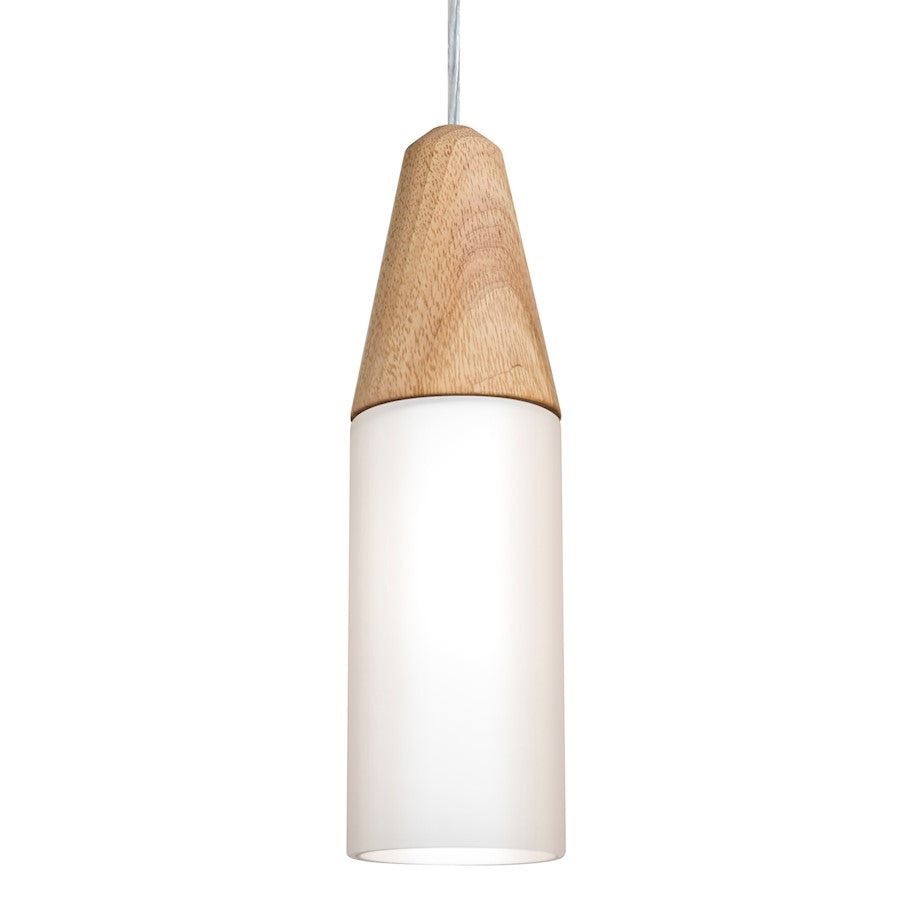 Besa Lighting Nini 12in 1-Light Cord Pendant | Contemporary Satin Nickel and White Glass | Kitchen Island & Dining Room | Model 1JT-NININA-SN