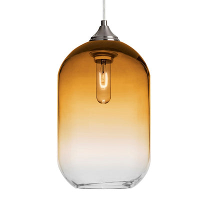 Besa Lighting Omega 12 1-Light Cord Pendant | Contemporary Satin Nickel and Beige Glass | Kitchen Island & Dining Room | Model 1JT-OMEGA12AM-SN