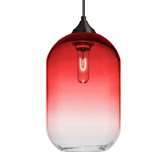 Besa Lighting Omega 12 1 Light Cord Pendant, Bronze/Red - 1JT-OMEGA12RD-BR