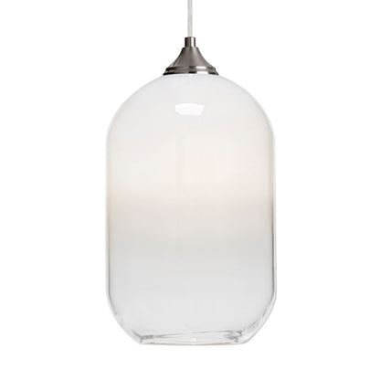 Besa Lighting Omega 12 1-Light Pendant | Contemporary Satin Nickel and White Glass | Kitchen Island & Dining Room | Model 1JT-OMEGA12WH-SN