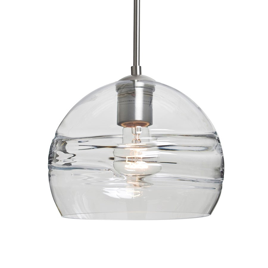 Besa Lighting Spirit 8 1-Light Pendant | Contemporary Satin Nickel and Clear Glass | Kitchen Island & Dining Room | Model 1JT-SPIR8CL-SN
