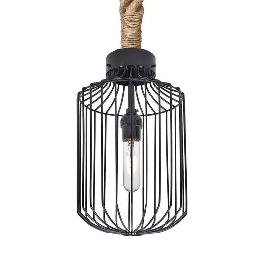 Besa Lighting Sultana 1 Light Cylinder Pendant, Black - 1JT-SULTANA-C-BK