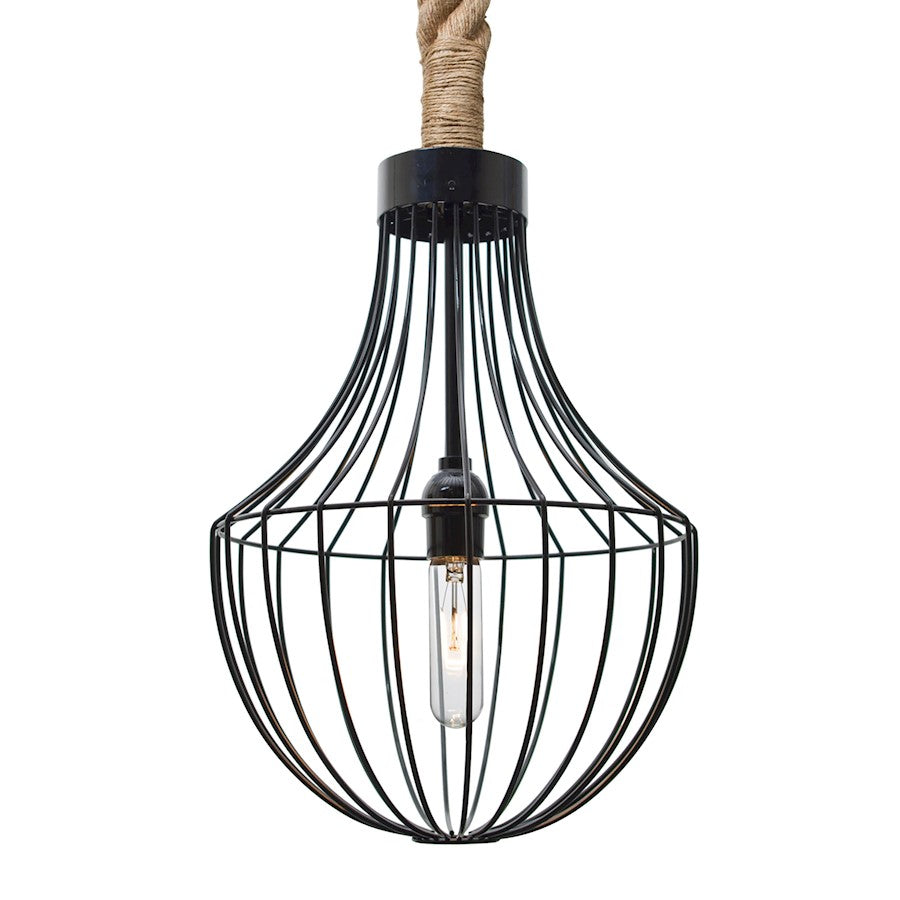 Besa Lighting Sultana 11in 1-Light Flare Pendant | Rustic Black Metal | Kitchen Island & Dining Room | 10.8 x 17.8 in | Model 1JT-SULTANA-F-BK
