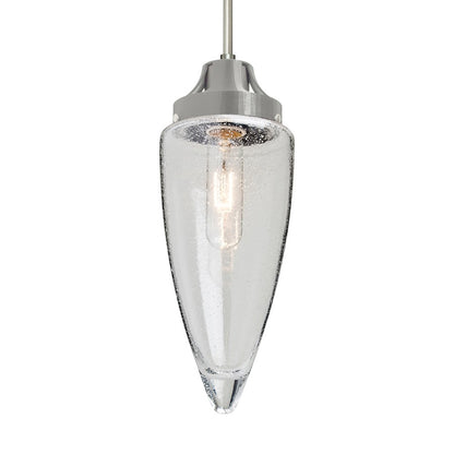 Besa Lighting Sulu 4in 1-Light Pendant | Transitional Satin Nickel and Clear Glass | Kitchen Island & Dining Room | Model 1JT-SULUCL-SN