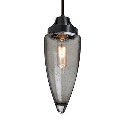Besa Lighting Sulu 4in 1-Light Pendant | Transitional Black and Gray Glass | Kitchen Island & Dining Room | 4.75 x 10.5 in | Model 1JT-SULUSM-BK