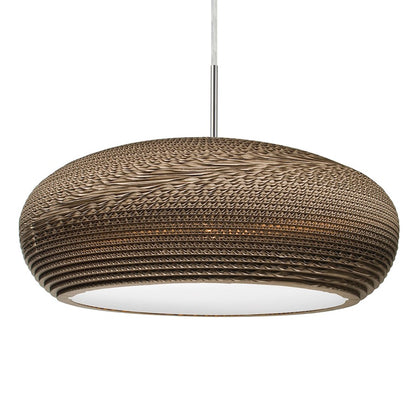 Besa Lighting Venus 17in 1-Light Pendant | Industrial Satin Nickel and Beige Cardboard Shade | Kitchen Island & Dining Room | Model 1JT-VENUS-LED-SN