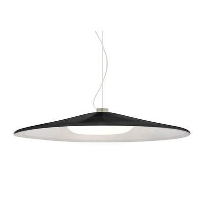 Besa Lighting Swan 1 Light LED Pendant, Satin Nickel/Black - 1KX-SWANBK-LED-SN