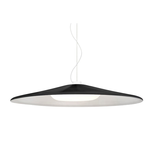 Besa Lighting Swan 1 Light LED Pendant, White/Black - 1KX-SWANBK-LED-WH